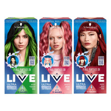Load image into Gallery viewer, LIVE UB Hair Colour 086 Vivid Green, 087 Dusty Rose, 088 Dark Red – UK
