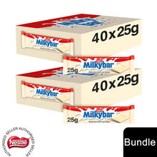 Load image into Gallery viewer, Nestle Chocolate Bar, Milkybar White Chocolate 40x25g (2 Pack)