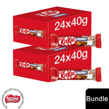 Load image into Gallery viewer, Nestle Chocolate Bar, KitKat Chunky Milk Chocolate Bar 24x40g (2 Pack)