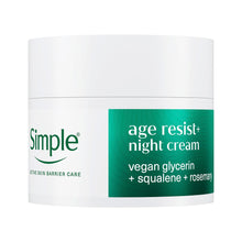 Load image into Gallery viewer, Simple Age Resist+ Night Cream Anti-Ageing Hydrating Face Moisturiser, 50ml