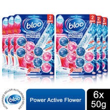 Load image into Gallery viewer, Bloo Toilet Rim Blocks Power Active Flower w/ 4 Function Cleaning Formula 6 Pack