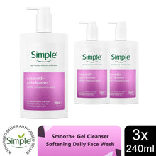 Load image into Gallery viewer, Simple Face Wash Cleanser Purify, Repair, Hydrate, Age Resist, Smooth+ Gel,240ml