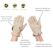 Load image into Gallery viewer, Kent & Stowe Luxury Leather Water Resistant Gloves for Gardening, Men's Medium