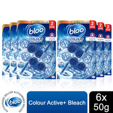 Load image into Gallery viewer, Bloo Toilet Rim Blocks Colour Active+ Bleach for Long-Lasting Freshness, 6 Pack
