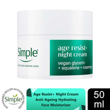 Load image into Gallery viewer, Simple Age Resist+ Night Cream Anti-Ageing Hydrating Face Moisturiser, 50ml