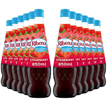 Load image into Gallery viewer, Ribena No Added Sugar Squash Strawberry Vitamin C Juice Drink 850ml, 12 Pack