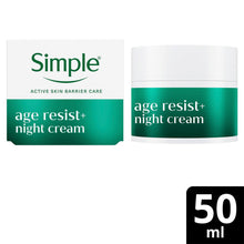 Load image into Gallery viewer, Simple Age Resist+ Night Cream Anti-Ageing Hydrating Face Moisturiser, 50ml