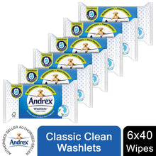 Load image into Gallery viewer, 6x Andrex Washlets Gentle Clean, Skin Kind or Classic Clean Toilet Tissue Wipes