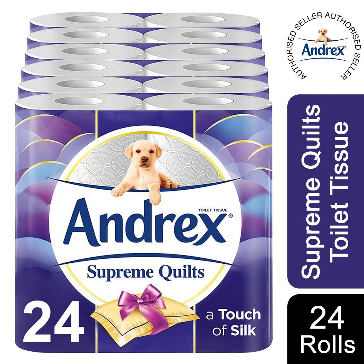 24x Andrex Toilet Paper Supreme Quilt with 8x Huggies Pure Extra Care Avant Garde Brands