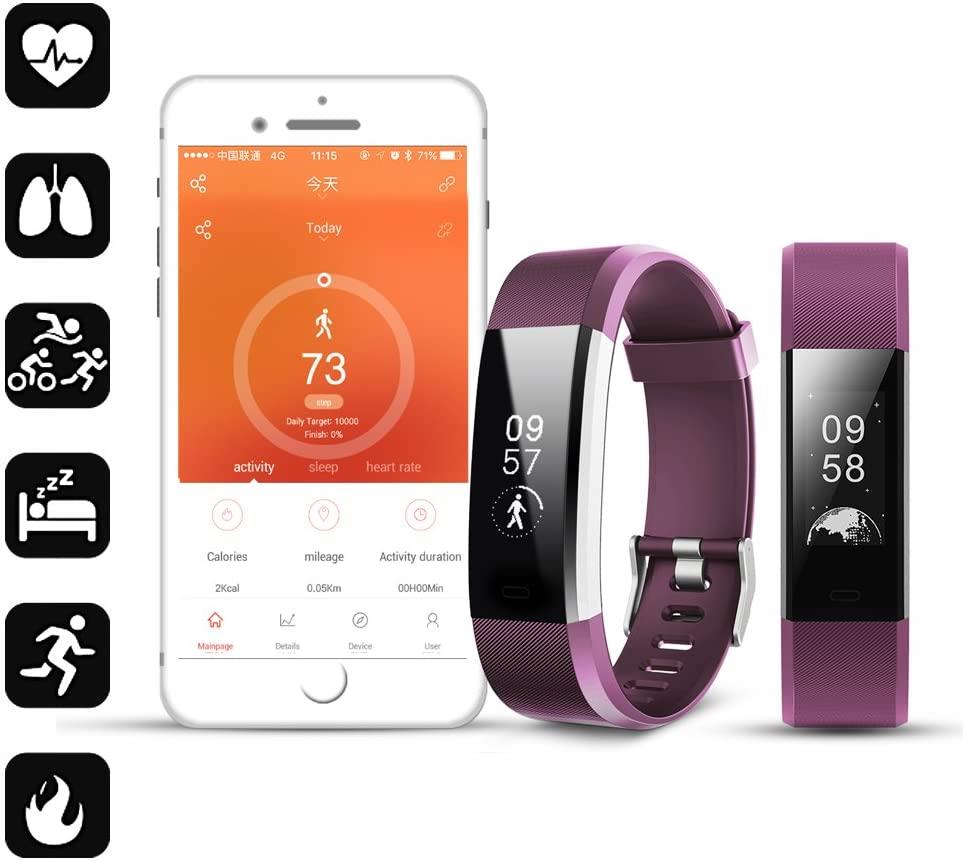 Aquarius Touch Screen Fitness Activity Tracker with Dynamic HRM Purp
