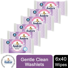 Load image into Gallery viewer, 6x Andrex Washlets Gentle Clean, Skin Kind or Classic Clean Toilet Tissue Wipes