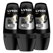 Load image into Gallery viewer, Lynx Gold 48-Hour Anti Sweat Anti-Perspirant Deodorant Roll-On For Men, 3x50ml