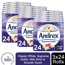 Load image into Gallery viewer, Andrex Toilet Roll Supreme Quilts Fragrance-Free 3 Ply Toilet Paper, 72 Rolls