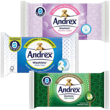Load image into Gallery viewer, 6x Andrex Washlets Gentle Clean, Skin Kind or Classic Clean Toilet Tissue Wipes