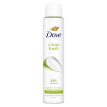 Load image into Gallery viewer, Dove Citrus Fresh Anti-Perspirant Aerosol 48H Sweat &amp; Odour Protection 200ml,6Pk