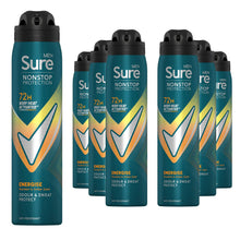 Load image into Gallery viewer, Sure Men Energise Deodorant Spray with 72H Nonstop Protection 250ml, 6 Pack