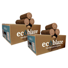 Load image into Gallery viewer, Ecoblaze Hardwood Briquettes 20Pcs (13.9Kg 2x Box) for Wood Burners &amp; Pizza Oven