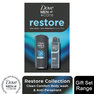 Dove Men+Care Restore Duo Gift Set Clean Comfort Bodywash & Classic Deodorant