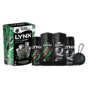 Lynx Africa & Black Bumper Gift Set, Daily Freshness Kit with Spray & Bodywash