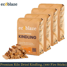 Load image into Gallery viewer, Ecoblaze Kiln Dried Kindling Wood 480 (120x4 Boxes) Fire Sticks for Log Burners