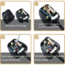 Load image into Gallery viewer, Faithfull FPPPLUG13R 230V 13Amp 3-Pin Plug with Nylon Base &amp; Cover Cap, Black