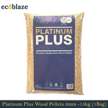 Load image into Gallery viewer, Platinum Plus Wood Pellets 15kg Bag 6mm for Ooni Pizza Oven, Fire Pit and BBQ