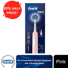 Load image into Gallery viewer, Oral-B Pro 1 Cross-Action Electric Rechargeable Toothbrush with 3 Modes, Pink