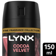 Load image into Gallery viewer, Lynx Body Spray Fine Fragrance Collection Cocoa Velvet for Men 150ml, 3 Pack