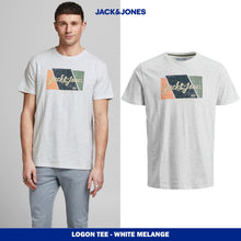 Load image into Gallery viewer, Jack &amp; Jones Jorlogon Tshirt Crew Neck Fst - White Melange - Size S
