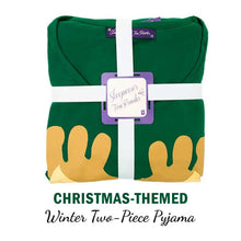 Load image into Gallery viewer, Women's Snowman Christmas-Themed Winter Two-Piece Pyjama Set, Green, Size - 18