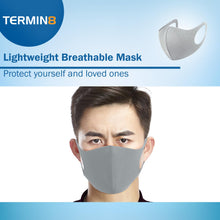 Load image into Gallery viewer, Termin8 Water Repellent Reusable Adult/Teen Face Covering Reusable Mask - Grey