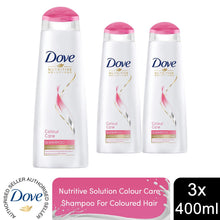 Load image into Gallery viewer, Dove Nutritive Solution Colour Care Shampoo For Coloured Hair 400ml, 3 Pack