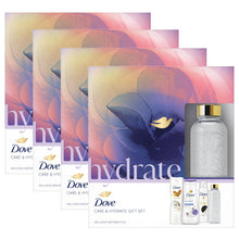 Load image into Gallery viewer, Dove Care &amp; Hydrate Bath &amp; Body 3 Pieces Gift Set for Her with Water Bottle