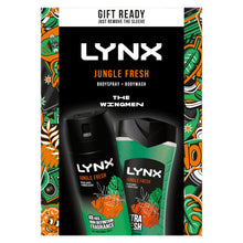 Load image into Gallery viewer, Lynx Jungle Fresh THE WINGMEN Body Spray &amp; Body Wash Duo Gift Set for Him