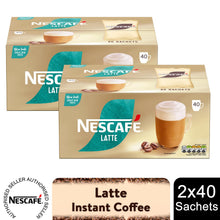 Load image into Gallery viewer, Nescafe Gold Latte Low Sugar Instant Coffee Sachets 40 Sachets, Pack of 2