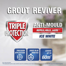 Load image into Gallery viewer, 3x Unibond Easy to Use Triple Protection Anti-Mould White Grout Reviver Pen, 7ml