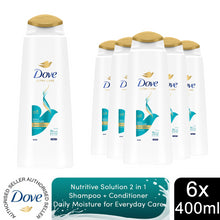 Load image into Gallery viewer, 6x of 400ml Dove Nutritive Solutions Daily Moisture 2 in 1 Shampoo &amp; Conditioner