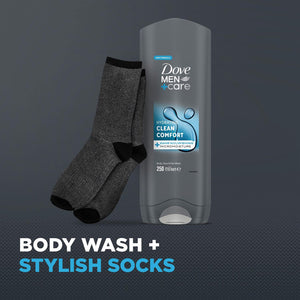 Dove Men+Care Cleanse+Care Gift Set with Clean Comfort Bodywash & Socks