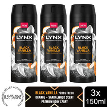 Load image into Gallery viewer, Lynx Fine Fragrance Collection 72H Fresh Premium Deodorant Body Spray 150ml, 3pk