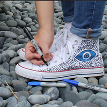 Load image into Gallery viewer, Sharpie Permanent Marker Pens Fine Point Black 24 Pack + Blue One
