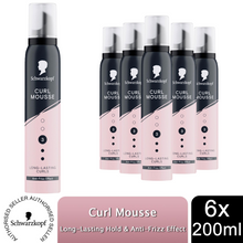 Load image into Gallery viewer, Schwarzkopf Styling Mousse Curl HL3 200ml Strong Hold Foam for Curly Hair, 6 Pack
