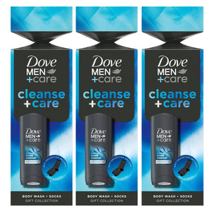 Dove Men+Care Cleanse+Care Gift Set with Clean Comfort Bodywash & Socks