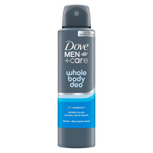 Load image into Gallery viewer, Dove Men+Care Whole Body 72H Odour Deodorant Spray Marine&amp;Blue Cypress 150ml,6pk