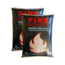Load image into Gallery viewer, Firepower Wood Pellets 2x15kg Low Moisture 6mm Softwood Pellets for Pizza Oven
