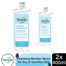 Load image into Gallery viewer, Simple Micellar Cleansing Water Hydrating Makeup Remover, 200ml or 400ml