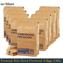 Load image into Gallery viewer, Ecoblaze Kiln-Dried Firewood 9x20L, Eco Fuel Ready to Burn Logs for Wood Burner
