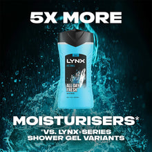 Load image into Gallery viewer, 12pk of 225ml Lynx 3-in-1 Ice Chill All Day Fresh with Icy Menthol Body wash