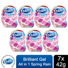Load image into Gallery viewer, Bloo Toilet Rim Blocks Brilliant Gel All in 1 Cleaner Spring Rain Scent, 7x42g