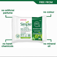 Load image into Gallery viewer, Simple Regeneration Age Resisting Cleansing Wipes, 3pk or 6pk of 20 Wipes