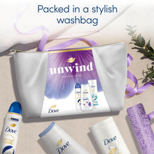 Load image into Gallery viewer, Dove Unwind Beauty Bag Gift Set - Anti-Stress Bodywash, Deodorant &amp; Lotion
